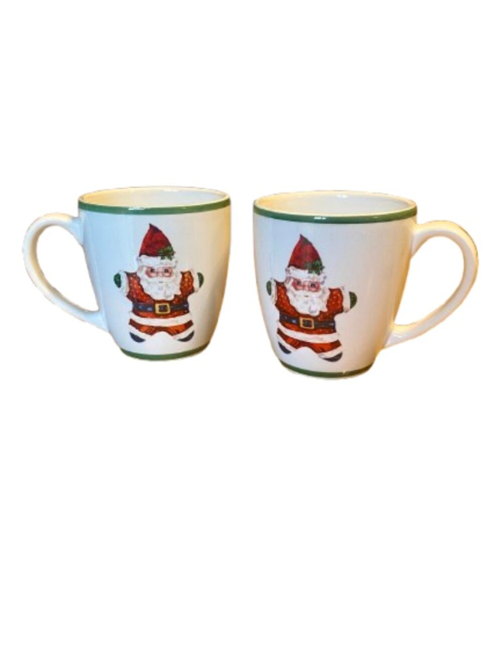 Christopher Radko Santa Claus Mugs Holiday Celebrations Set of Two